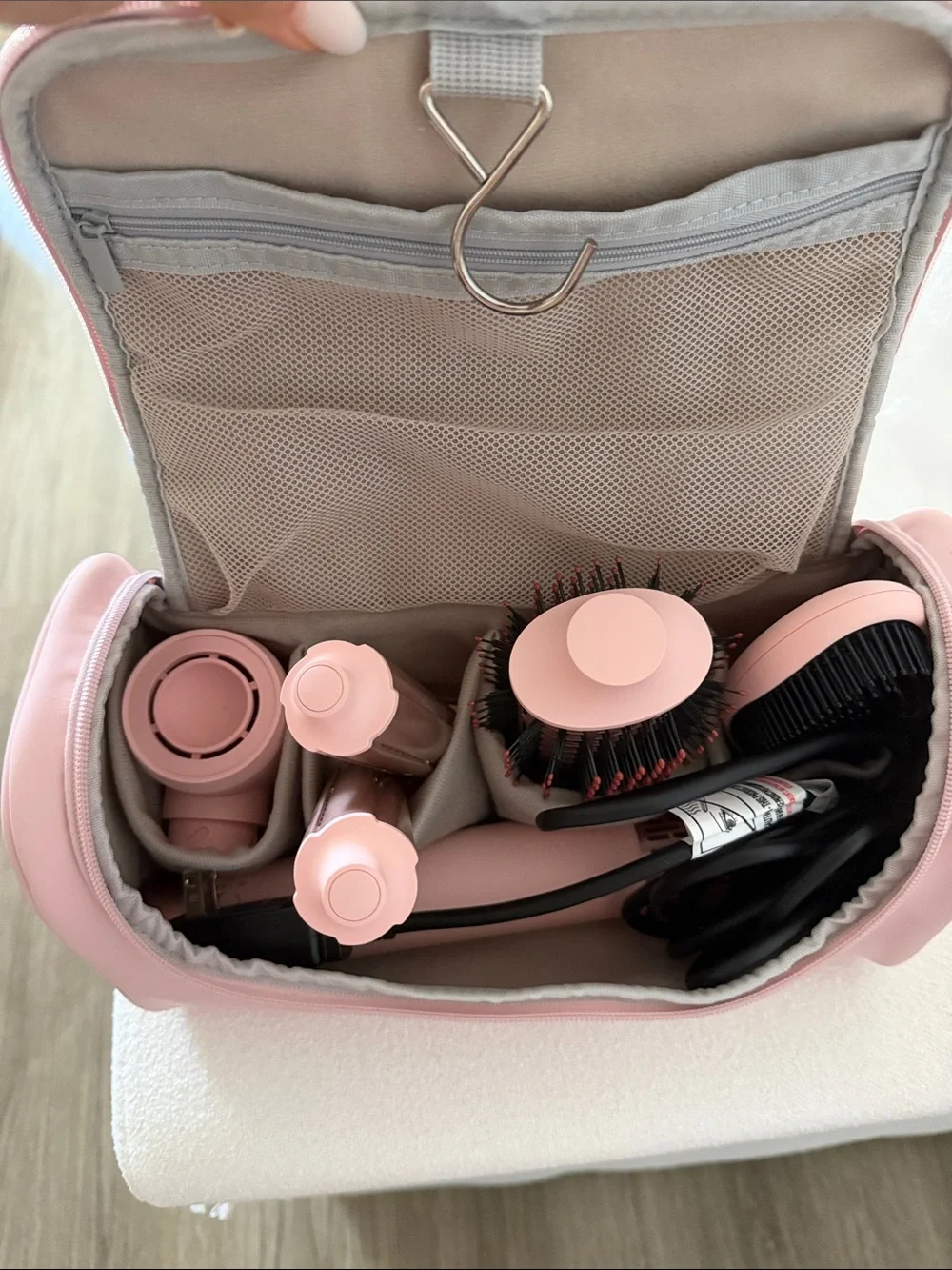 Pink Hanging Travel Garment & Styling Organizer Bag